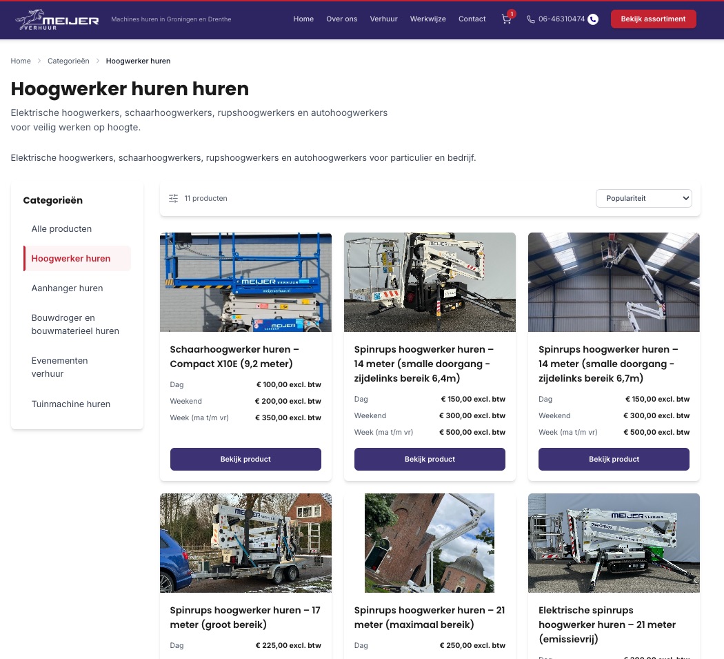 Verhuur website bouwen